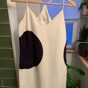J.Crew cream polkadot halter dress size 0